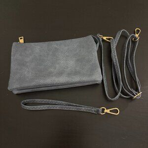 Riley Crossbody Wristlet / Clutch - Denim Blue - EUC